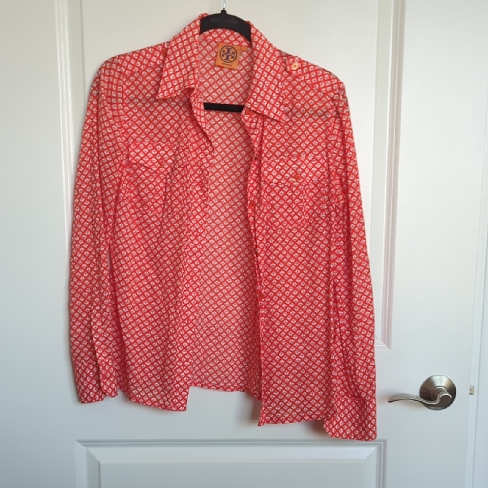 Tory Burch Patterned Button Up Blouse